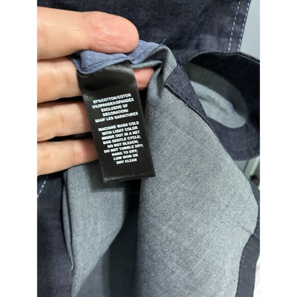 Women's Lafayette 148 New York Retro Blue Denim Dress Size Lg Retail $448 - Picture 3 of 5